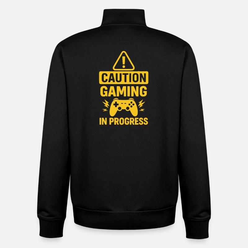 Warnung Gaming in Progress - Unisex Organic Zip Sweatshirt von Stanley/Stella - Schwarz