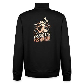  Yes She Can Yes She Did Women Empowerment Women's - Unisex Organic Zip Sweatshirt von Stanley/Stella - Schwarz - Hinten - AI Model Male 185 light (185cm)