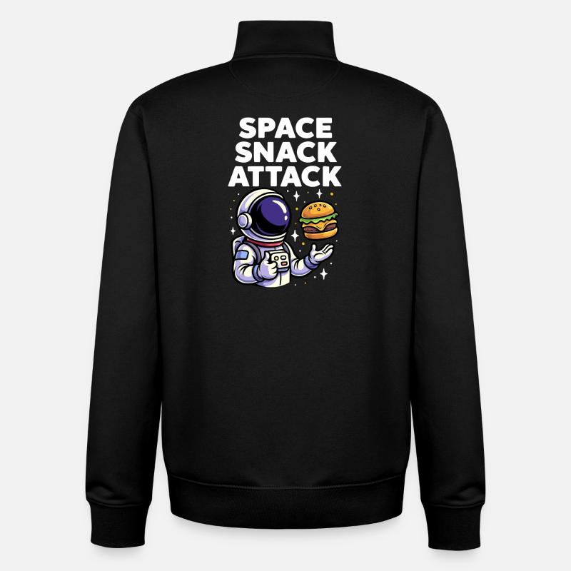 Burger d'astronaute, snack spatial, attaque - Sweat zippé unisexe en coton bio Stanley/Stella - noir