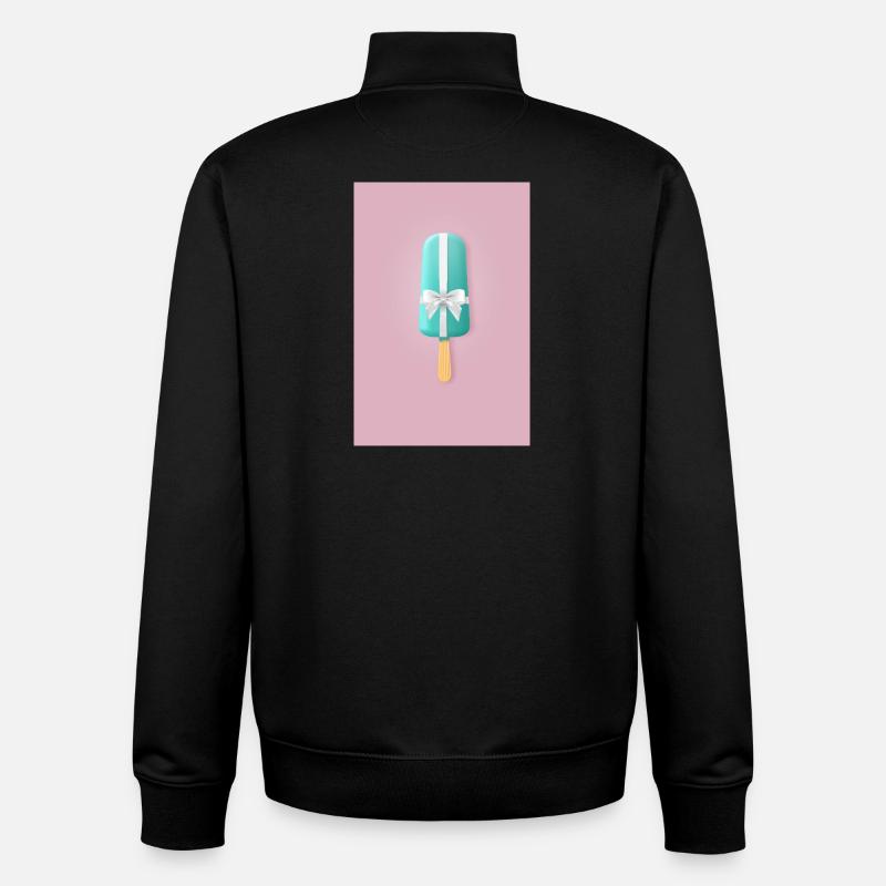 Popsicles with bow – Sweet gift - Unisex Organic Zip Sweatshirt by Stanley/Stella - black