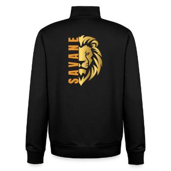 Lion doré  - Sweat zippé unisexe en coton bio Stanley/Stella - noir - Dos - AI Model Male 185 light (185cm)