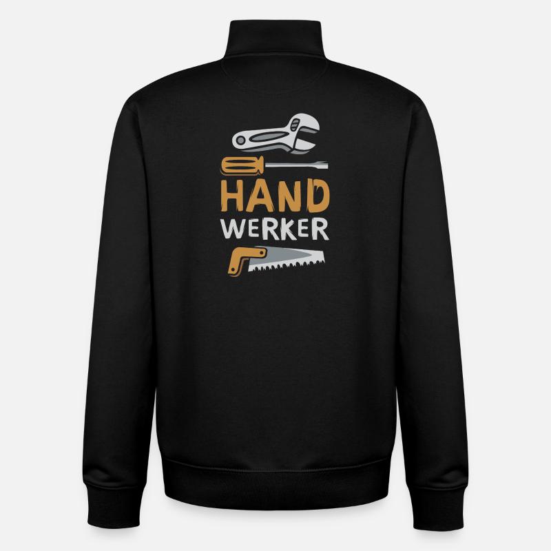 Conception artisanale avec des outils - Sweat zippé unisexe en coton bio Stanley/Stella - noir