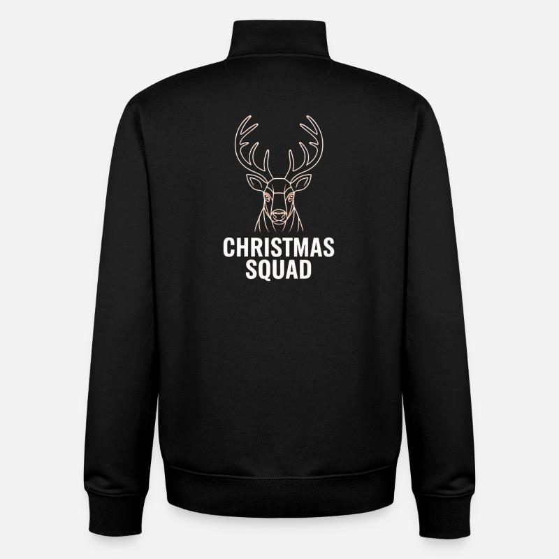 Neon Deer Squad Christmas - Unisex Organic Zip Sweatshirt by Stanley/Stella - black