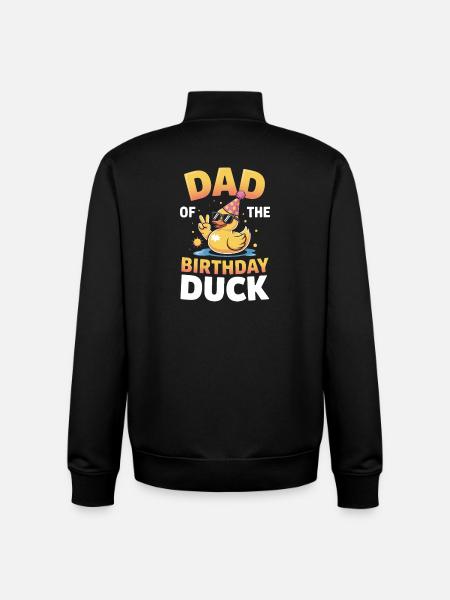 Papa du canard d’anniversaire - Sweat zippé unisexe en coton bio Stanley/Stella - noir