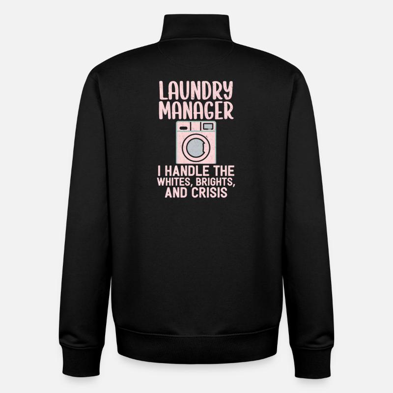 Washing Machine Manager: Laundry crisis - Unisex Organic Zip Sweatshirt by Stanley/Stella - black