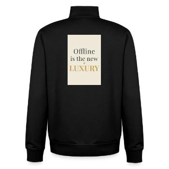 Offline is the New Luxury – Minimal Design - Unisex Organic Zip Sweatshirt von Stanley/Stella - Schwarz - Hinten - AI Model Male 185 light (185cm)
