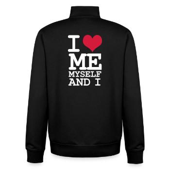 I Love Me Myself and I - Humor - White - Unisex Organic Zip Sweatshirt by Stanley/Stella - black - Back - AI Model Male 185 light (185cm)