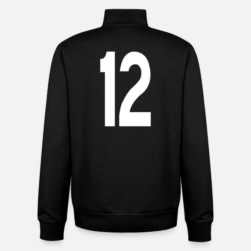 12 Douze - Sweat zippé unisexe en coton bio Stanley/Stella - noir
