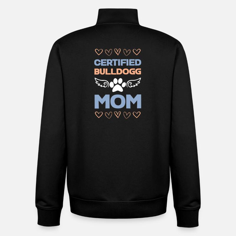 Motif de maman Bouledogue certifiée - Sweat zippé unisexe en coton bio Stanley/Stella - noir