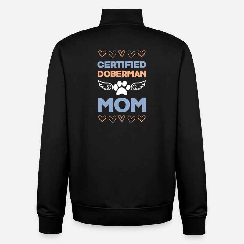 Maman Doberman certifiée - Sweat zippé unisexe en coton bio Stanley/Stella - noir
