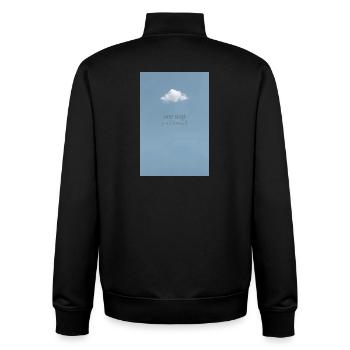 One Step Is Still Forward – Minimal Poster - Unisex Organic Zip Sweatshirt by Stanley/Stella - black - Back - AI Model Male 185 light (185cm)
