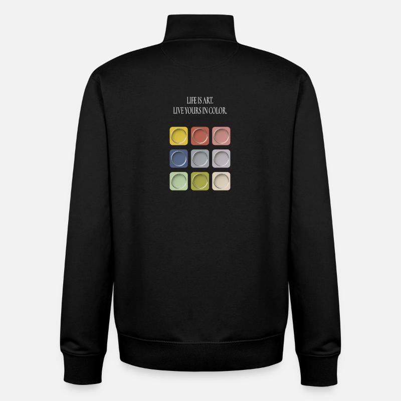 La vie, c’est de l’art - Sweat zippé unisexe en coton bio Stanley/Stella - noir