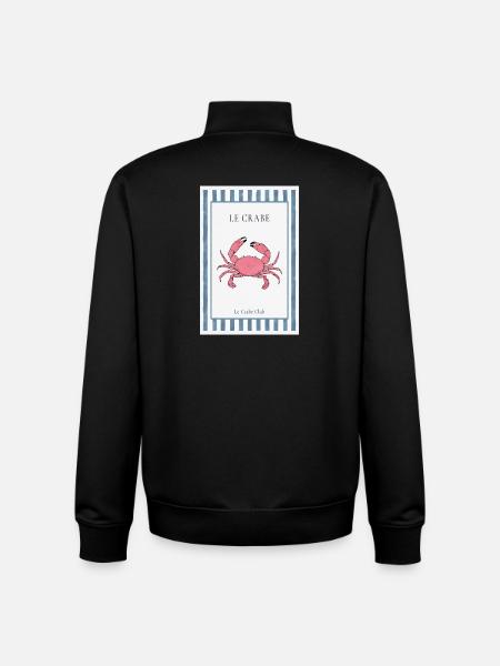 Le Crabe Club fransk krabbeplakat - Stanley/Stella unisex sweatshirt med lynlås i økologisk - sort