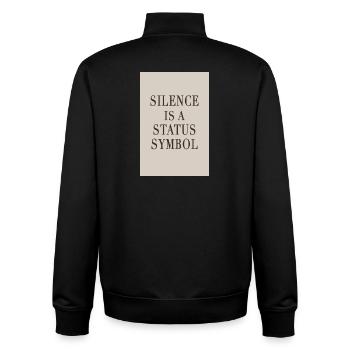 Silence is a Status Symbol – Quiet Luxury - Unisex Organic Zip Sweatshirt von Stanley/Stella - Schwarz - Hinten - AI Model Male 185 light (185cm)