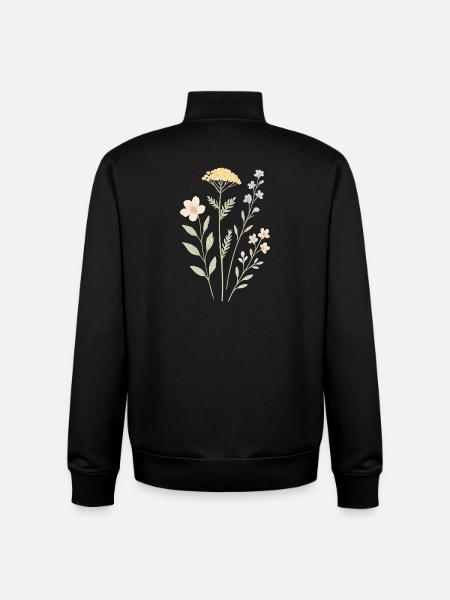 Wilde Blumenkraft Wasserfarben - Unisex Organic Zip Sweatshirt von Stanley/Stella - Schwarz