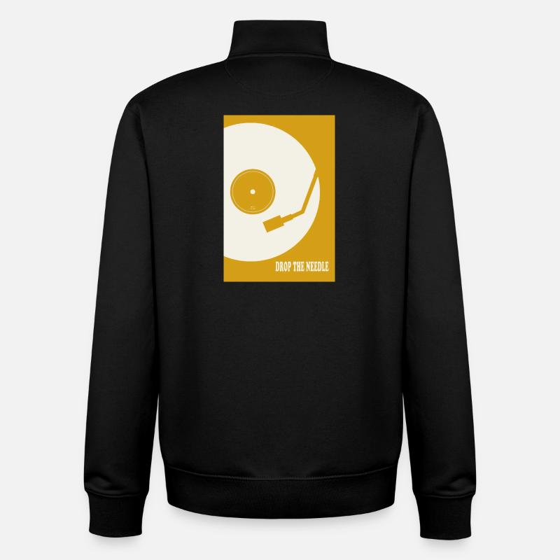 Affiche de platine Drop The Needle - Sweat zippé unisexe en coton bio Stanley/Stella - noir