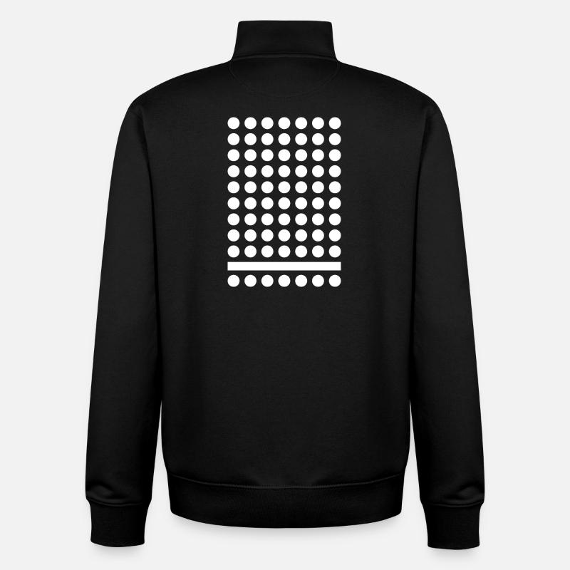 Grille Monochrome Polka Tee - Sweat zippé unisexe en coton bio Stanley/Stella - noir