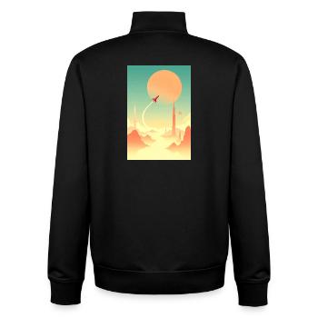 Erste Reisen jenseits ferner Horizonte - Unisex Organic Zip Sweatshirt von Stanley/Stella - Schwarz - Hinten - AI Model Male 185 light (185cm)