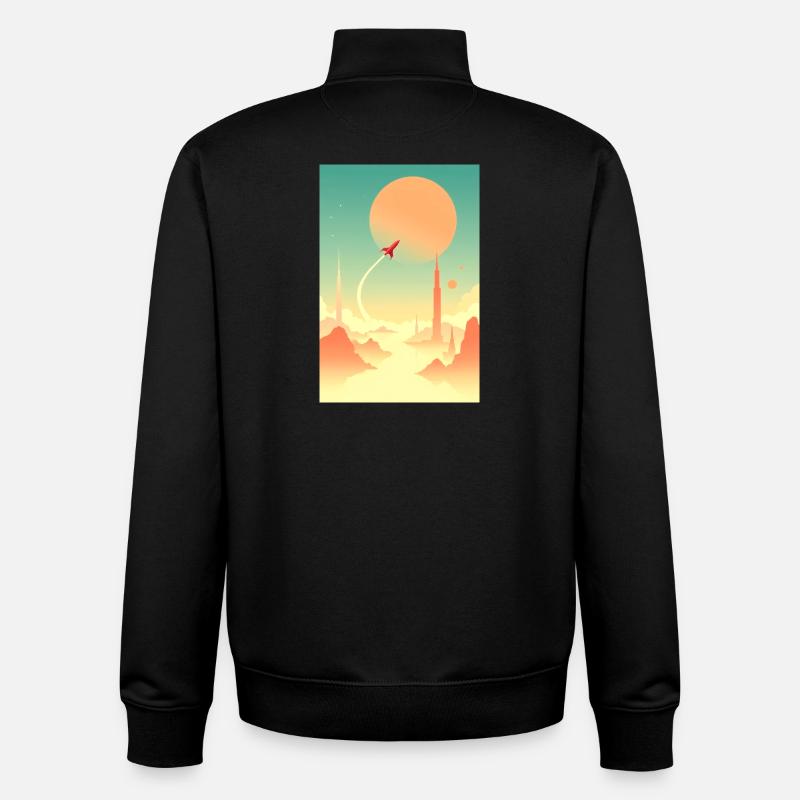 First Journeys Beyond Distant Horizons - Unisex Organic Zip Sweatshirt by Stanley/Stella - black