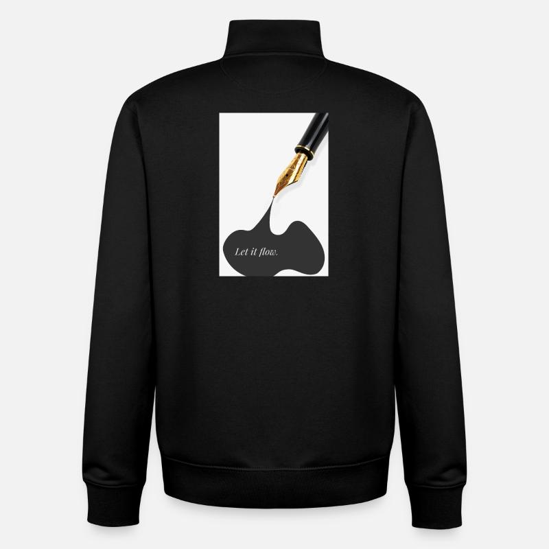 Laissez couler Créativité Motivation Écriture - Sweat zippé unisexe en coton bio Stanley/Stella - noir