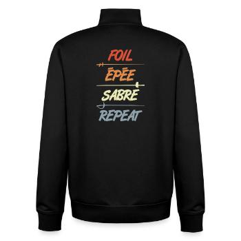 Florett Degen Säbel Wiederholung - Unisex Organic Zip Sweatshirt von Stanley/Stella - Schwarz - Hinten - AI Model Male 185 light (185cm)