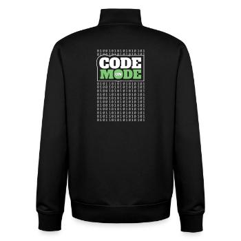 Code Mode On - Programming Software Engineer Coder - Unisex Organic Zip Sweatshirt by Stanley/Stella - black - Back - AI Model Male 185 light (185cm)