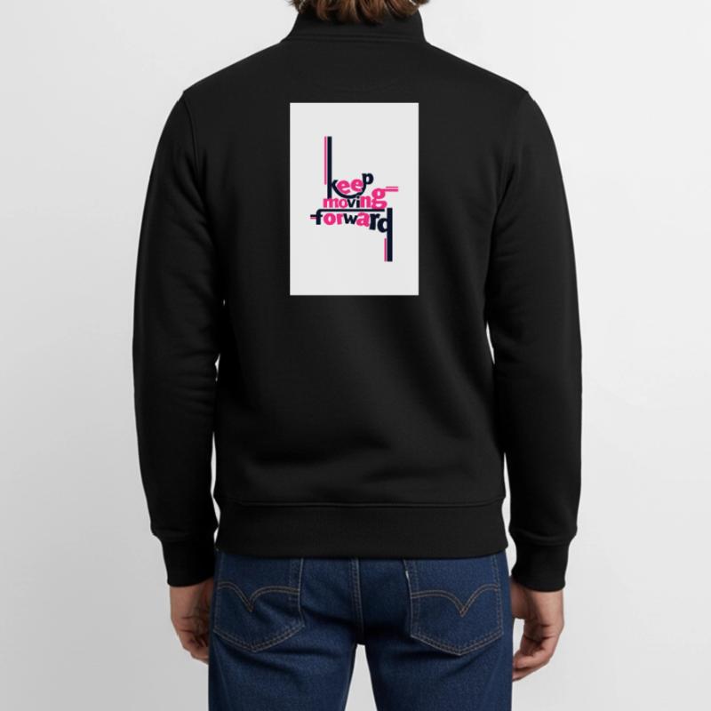 Keep Moving Forward Bold Statement Pink Unisex Organic Zip Sweatshirt by Stanley/Stella