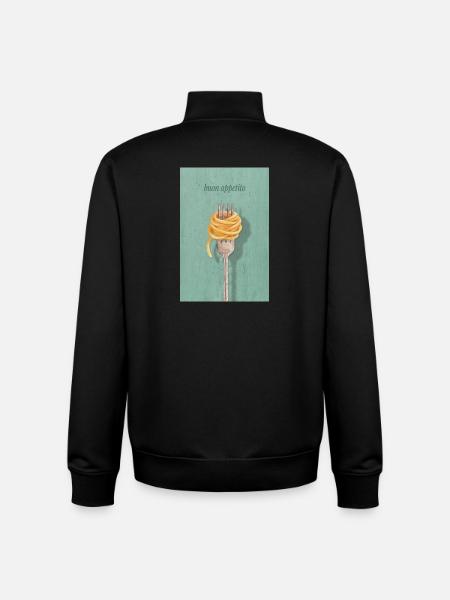 Buon Appetito Pasta Design Italy Kitchen - Unisex Organic Zip Sweatshirt by Stanley/Stella - black