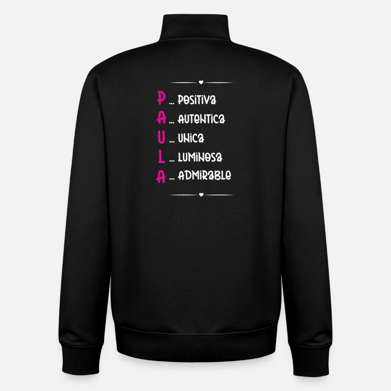 Sara Personalized Gift - Unisex Organic Zip Sweatshirt by Stanley/Stella - black