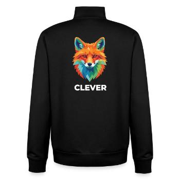 Clever Geometric Fox Colorful Pop Art - Unisex Organic Zip Sweatshirt by Stanley/Stella - black - Back - AI Model Male 185 light (185cm)