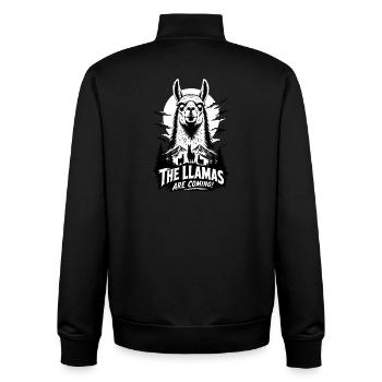 Llama Night Of The Spit Horror - Unisex Organic Zip Sweatshirt by Stanley/Stella - black - Back - AI Model Male 185 light (185cm)