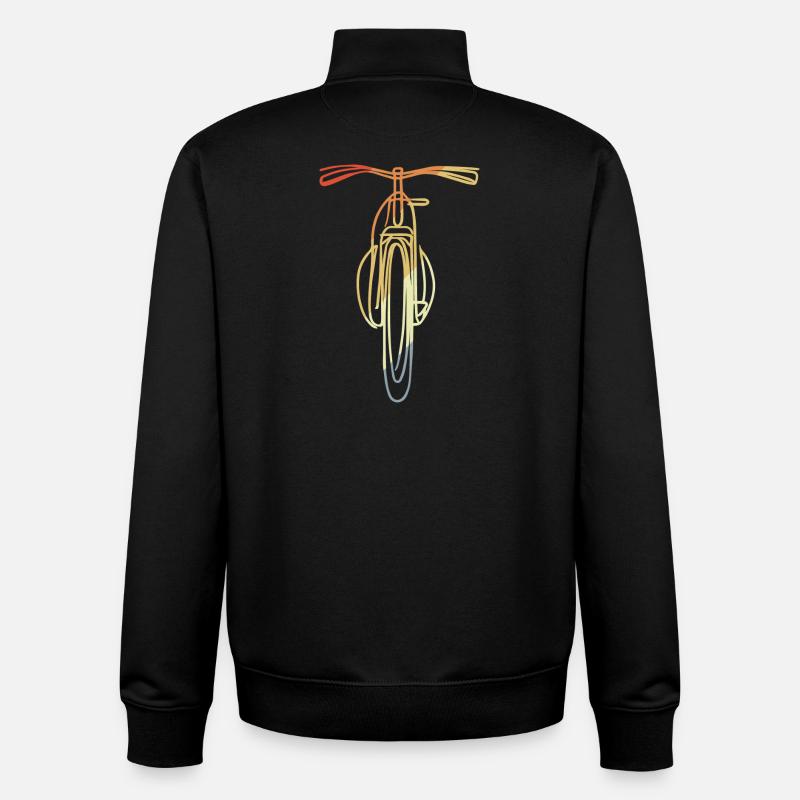 Fahrrad front Illustration - Unisex Organic Zip Sweatshirt von Stanley/Stella - Schwarz