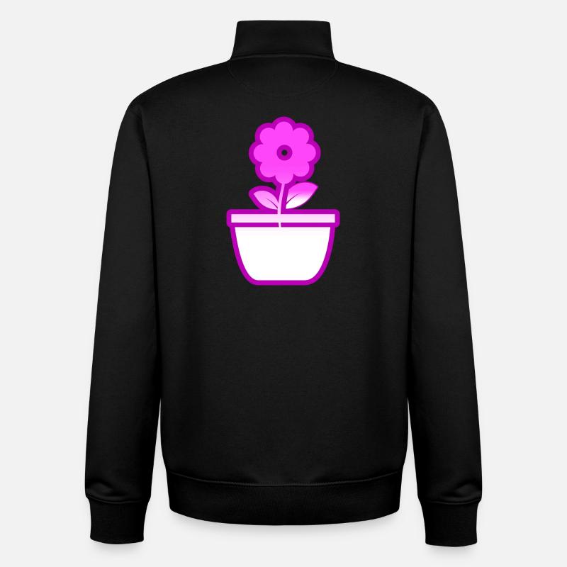 Flower - Unisex Organic Zip Sweatshirt by Stanley/Stella - black