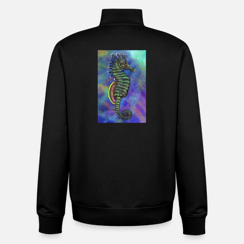 hippocampe - Sweat zippé unisexe en coton bio Stanley/Stella - noir