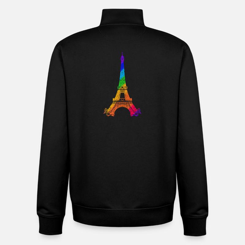 Eiffel Tower - Sweat zippé unisexe en coton bio Stanley/Stella - noir