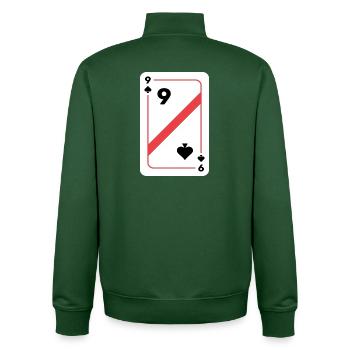 Neuf piques Carte à jouer Carte de poker - Sweat zippé unisexe en coton bio Stanley/Stella - vert bouteille - Dos - AI Model Male 185 dark (185cm)