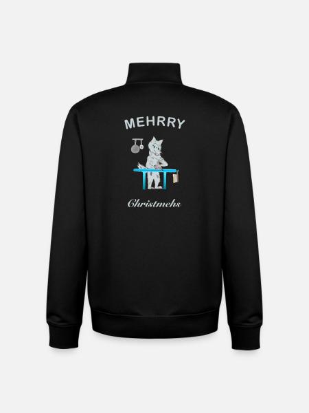 Mehrry Noël, Cult Wolf - Sweat zippé unisexe en coton bio Stanley/Stella - noir