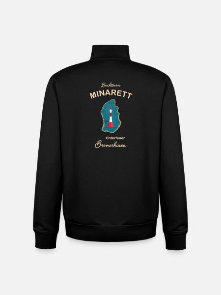 Bremerhaven, lighthouse underfire, minaret, - Unisex Organic Zip Sweatshirt by Stanley/Stella - black