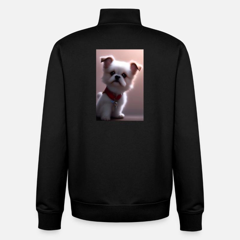 Bébé chien - Sweat zippé unisexe en coton bio Stanley/Stella - noir