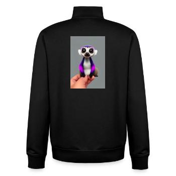 Lemur monkey - Unisex Organic Zip Sweatshirt by Stanley/Stella - black - Back - AI Model Male 185 light (185cm)