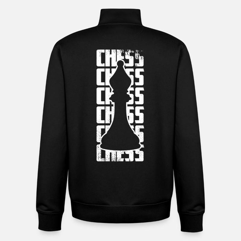 Jeu d’échecs amusant - Sweat zippé unisexe en coton bio Stanley/Stella - noir