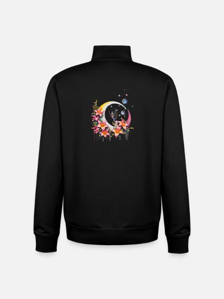 Fairy dancing on the moon - Unisex Organic Zip Sweatshirt by Stanley/Stella - black