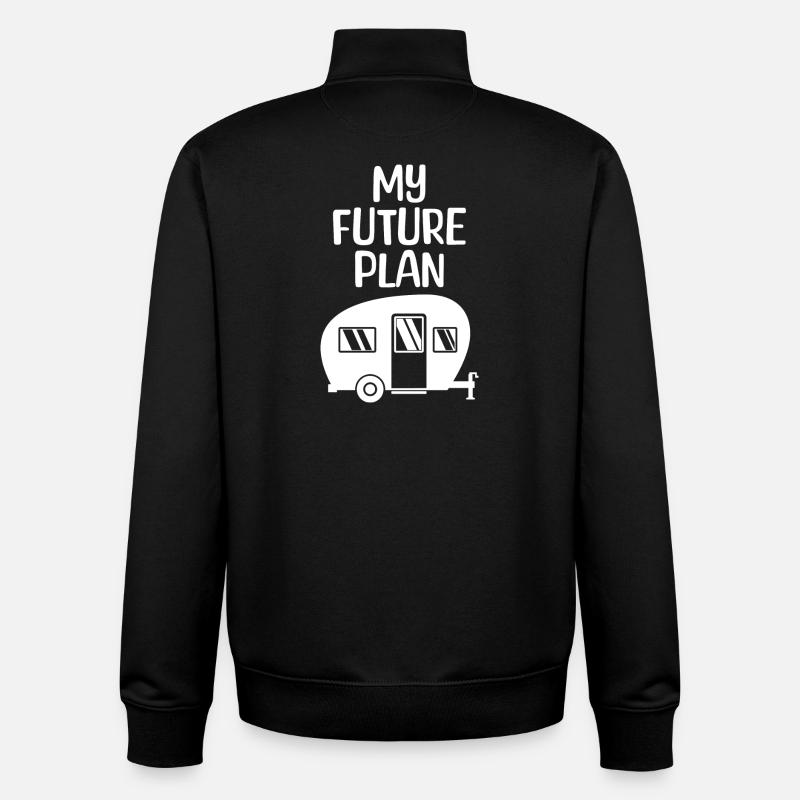 Wohnmobil Wanderer Statement Camping Camper - Unisex Organic Zip Sweatshirt von Stanley/Stella - Schwarz