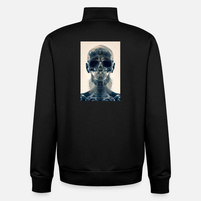 Röntgen Hipster Schädel - Unisex Organic Zip Sweatshirt von Stanley/Stella - Schwarz