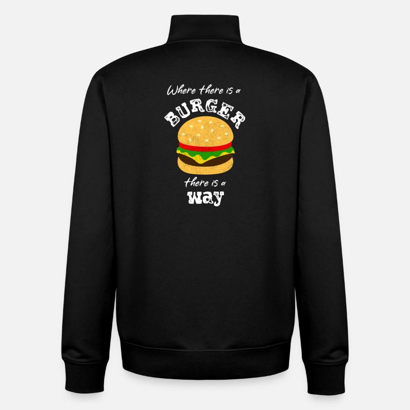 Burger Hamburger - Unisex Organic Zip Sweatshirt by Stanley/Stella - black