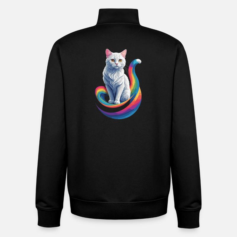 Chat mignon - Sweat zippé unisexe en coton bio Stanley/Stella - noir