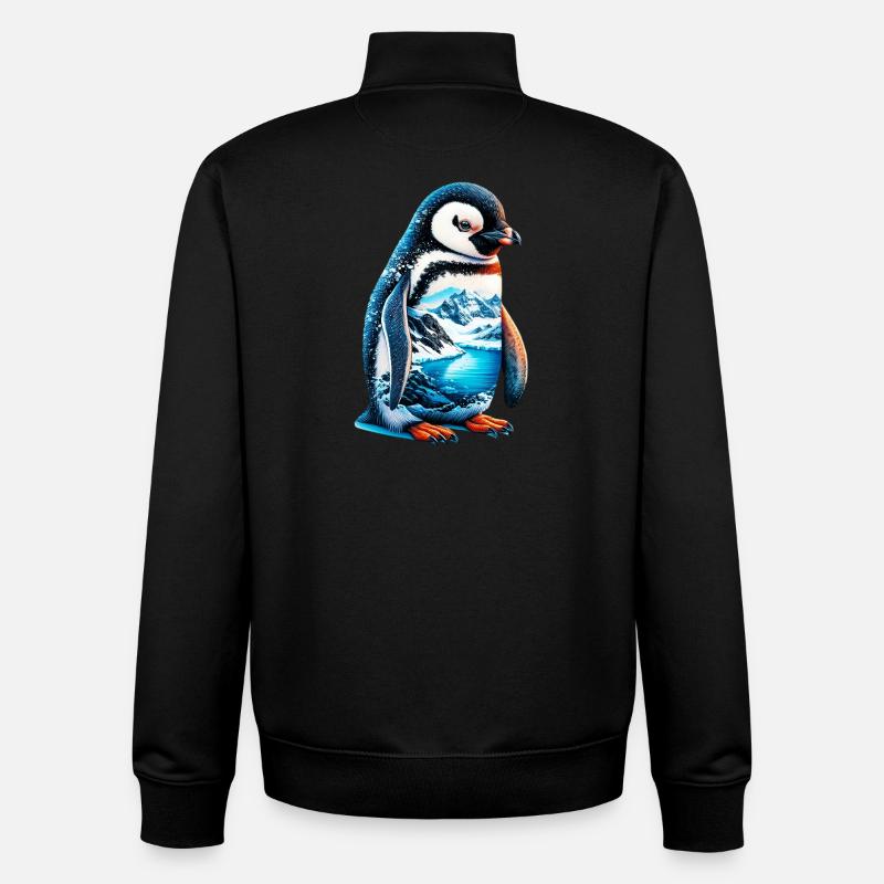 Pinguin - Unisex Organic Zip Sweatshirt von Stanley/Stella - Schwarz