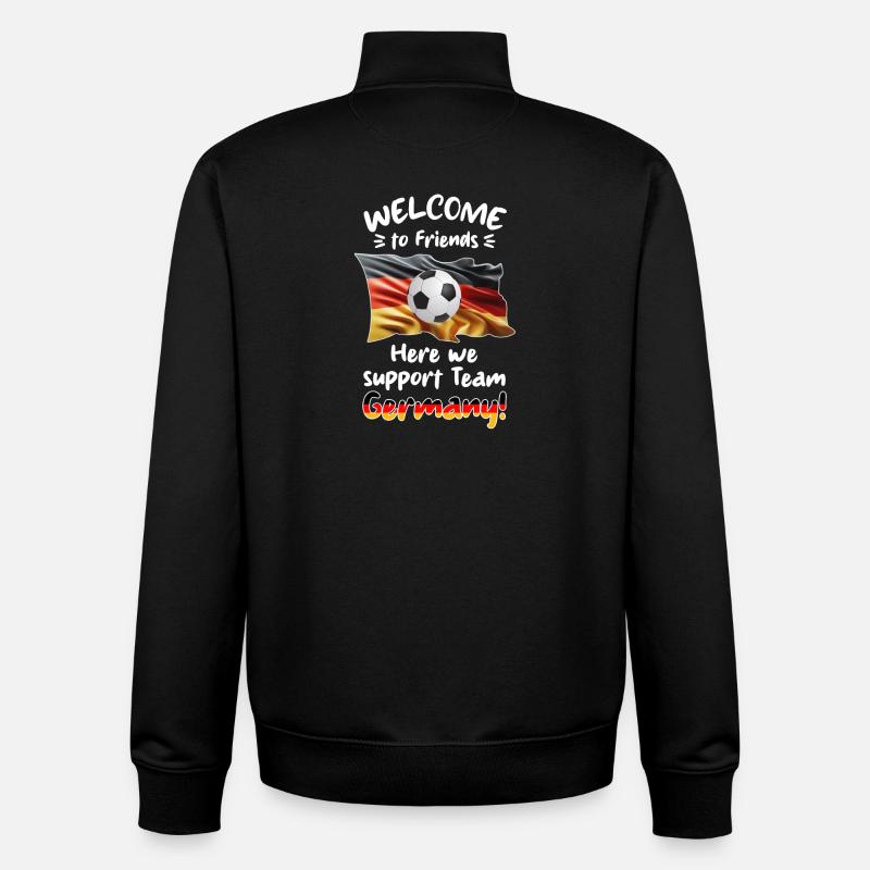Willkommen Freunde - Wir supporten unser Team GER. - Unisex Organic Zip Sweatshirt von Stanley/Stella - Schwarz