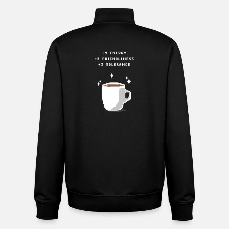 Coffee boost - Unisex Organic Zip Sweatshirt by Stanley/Stella - black