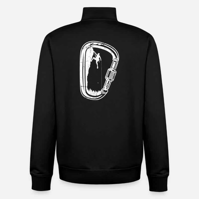 Kletterer-Silhouette im Karabiner - Unisex Organic Zip Sweatshirt von Stanley/Stella - Schwarz